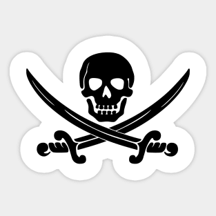 Pirate Skull Flag Logo Sticker